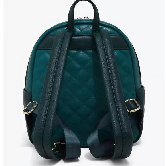 Loungefly Teal Quilted Mini Backpack with Chip & Dale Pin - Picture 3 of 6